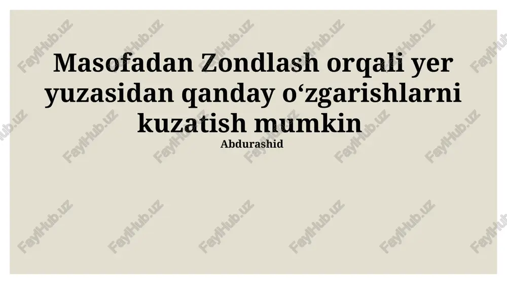 masofadan zondlash — PPTX