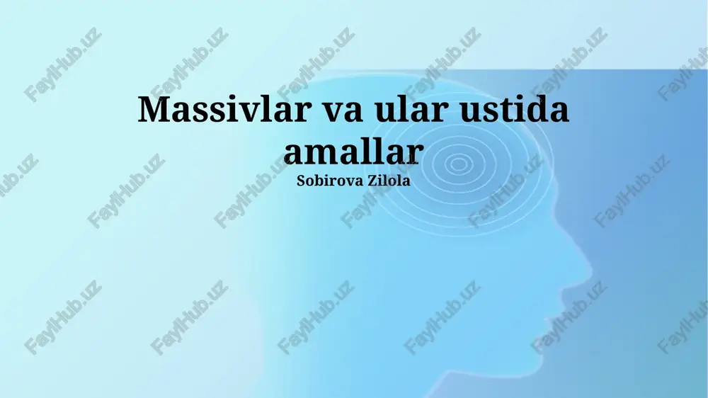 massivlar va ular ustida amallar — PPTX