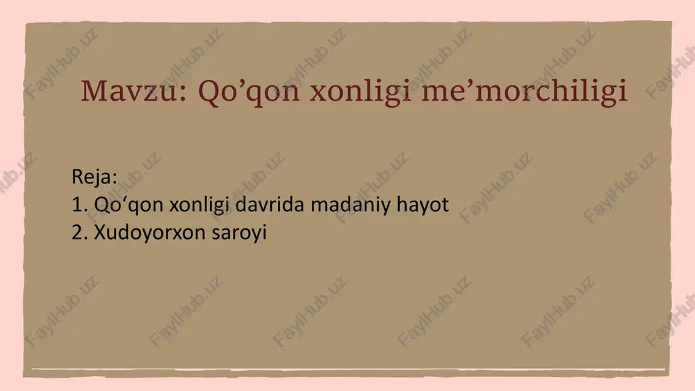 qo’qonxonligi — PPTX