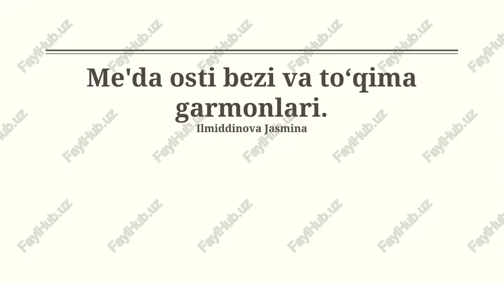 oshqozon bezlari kasalliklari — PPTX