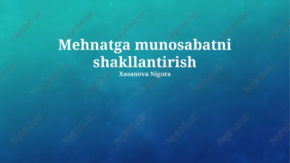ish munosabatlarining huquqiy asoslari — PPTX