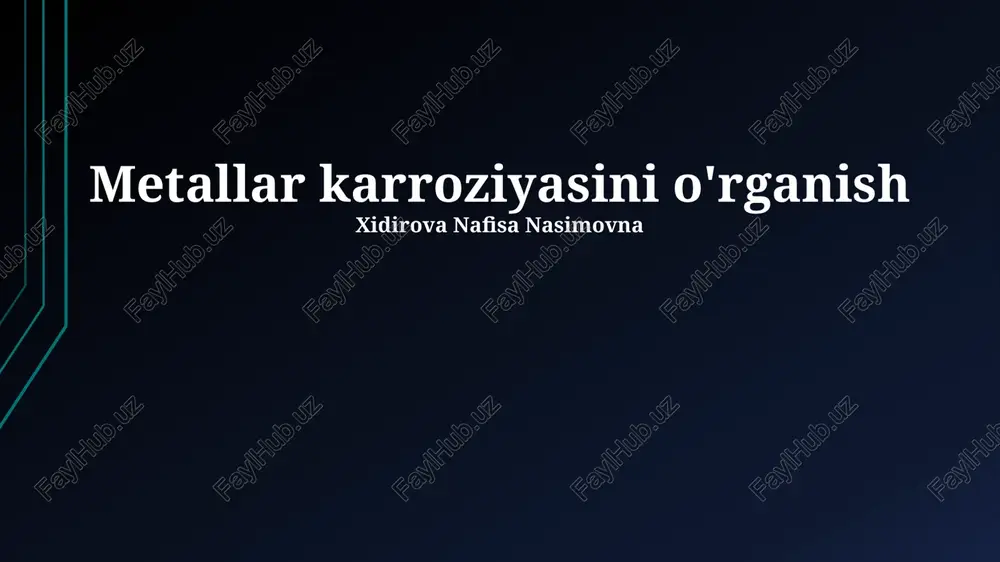 metallar karroziyasini o'rganish — PPTX