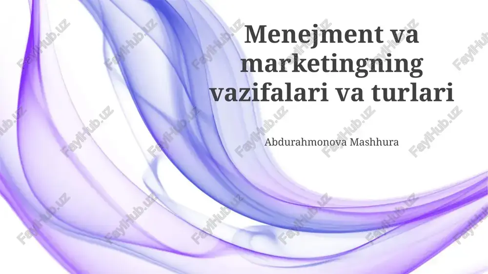 menejment va marketingning turlari — PPTX