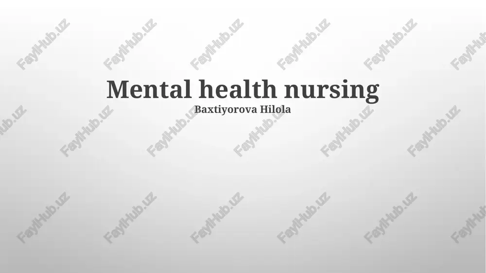 mental health nursing — PPTX