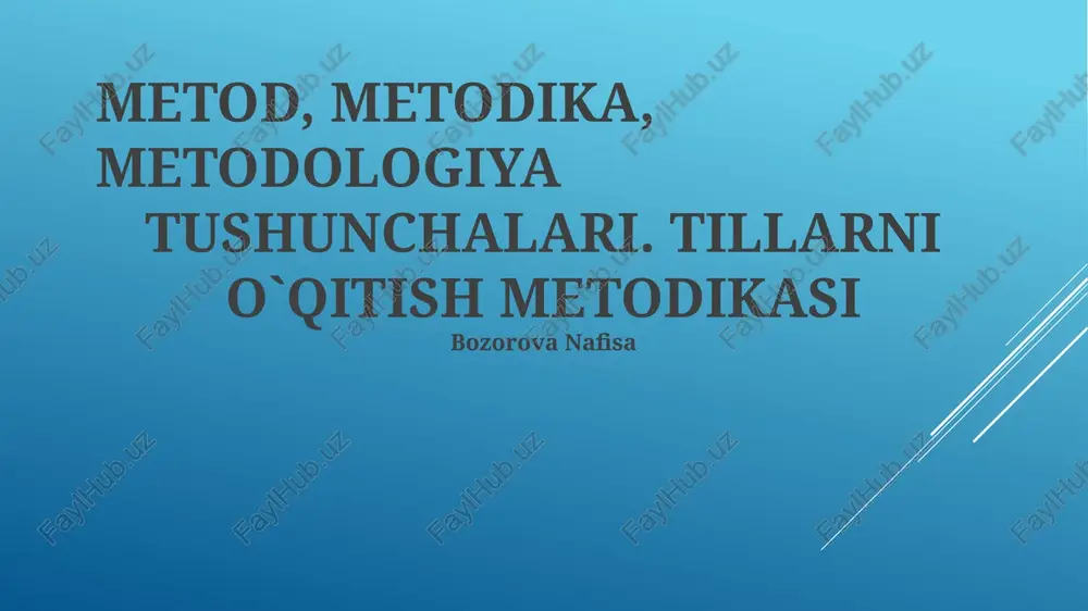 til o'qitish metodologiyasi — PPTX