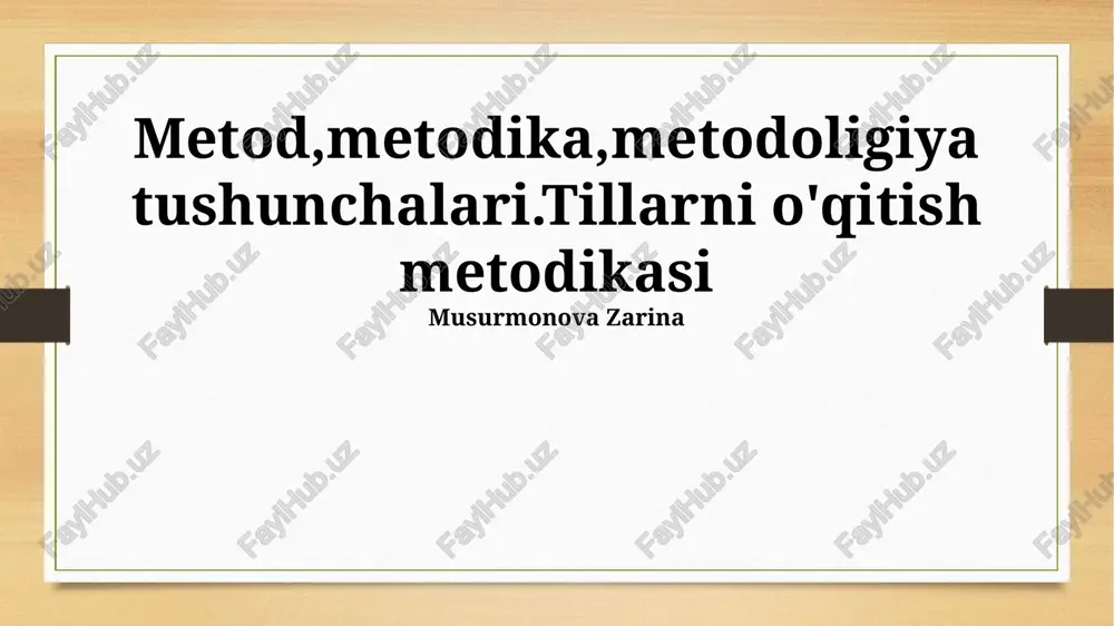 til o'qitish metodikasi — PPTX