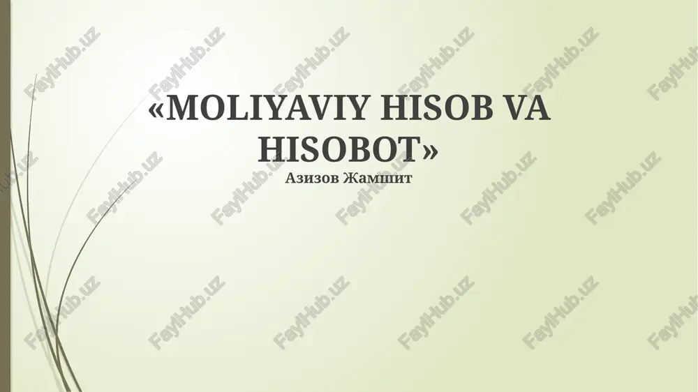 zamonaviy moliyaviy hisobot texnologiyalari — PPTX