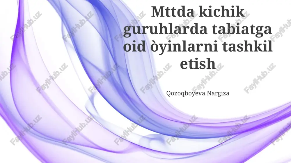tabiatga oid òyinlarni tashkil etish — PPTX