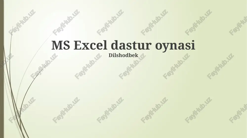 ms excel dastur oynasi — PPTX