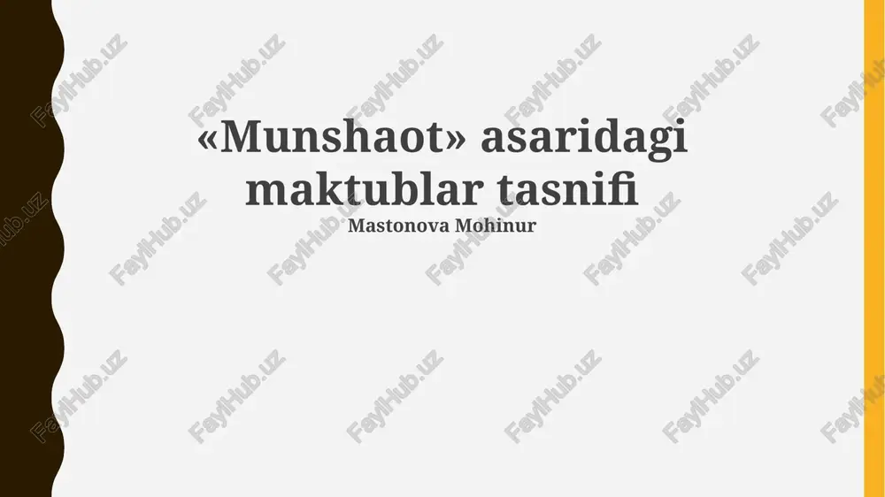 maktublar tasnifi — PPTX