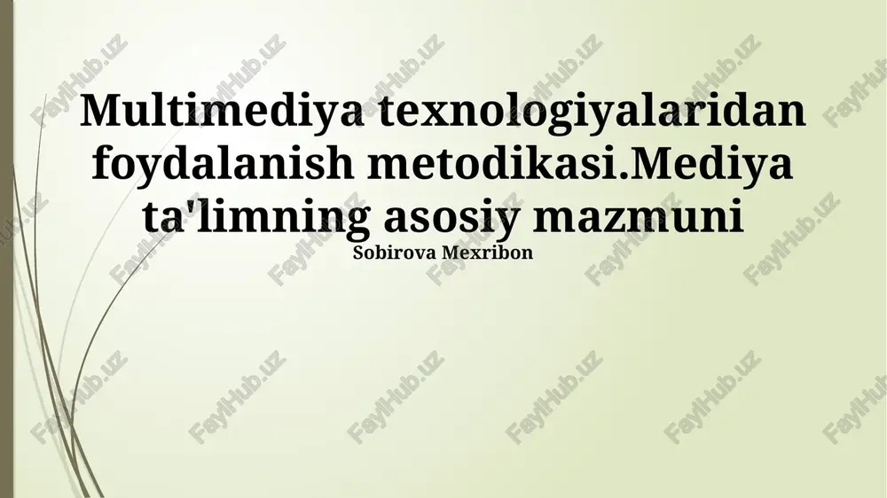 zamonaviy ta'limda multimedia integratsiyasi — PPTX