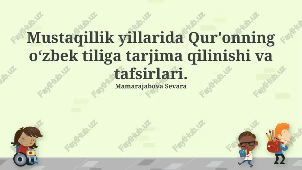 mustaqillik yillarida qur'on tarjimalari — PPTX