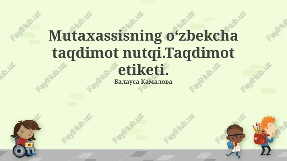 taqdimotga tayyorgarlik — PPTX