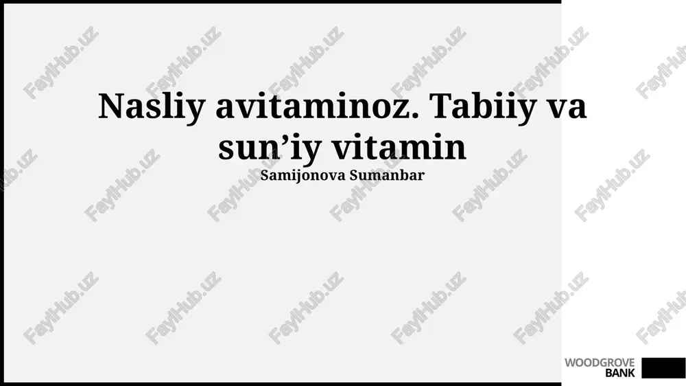 nasliy avitaminoz — PPTX