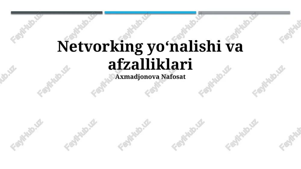 tarmoq afzalliklari — PPTX