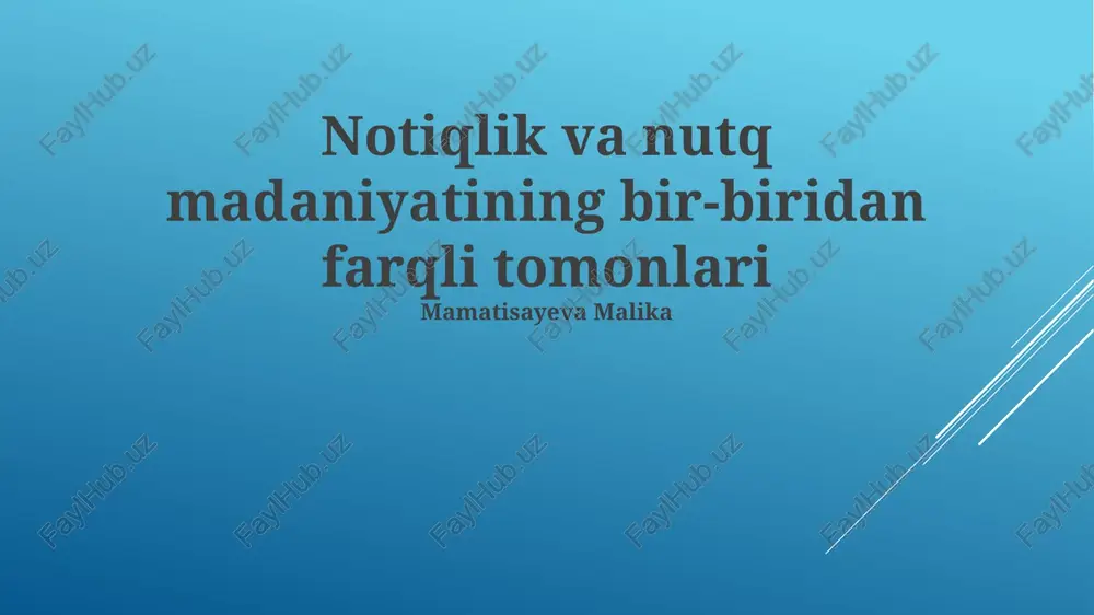 nutq madaniyatining tarkibiy elementlari — PPTX