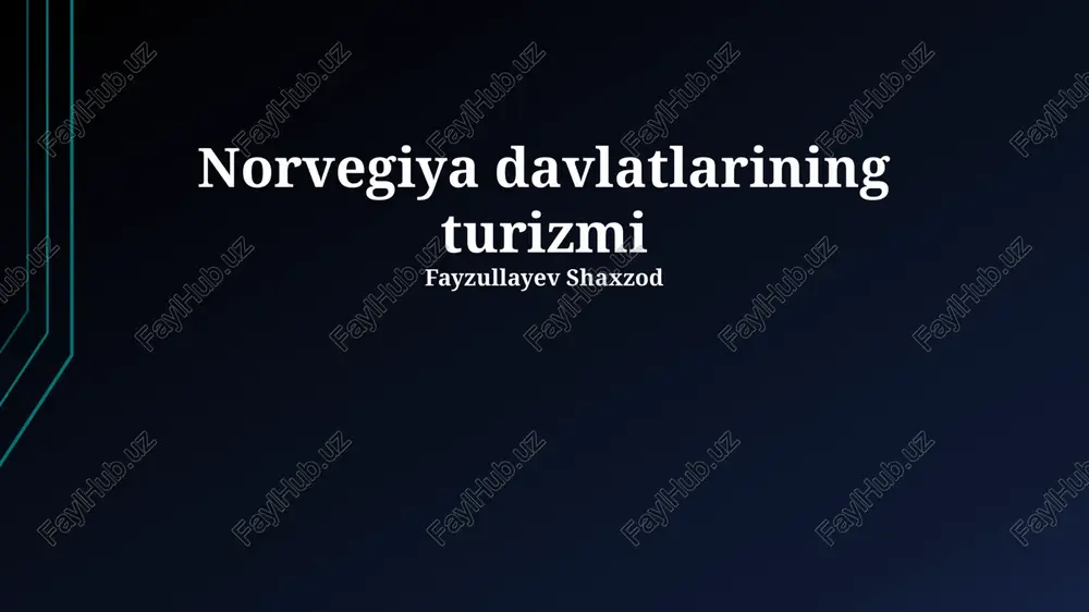 norvegiya davlatlarining turizmi — PPTX