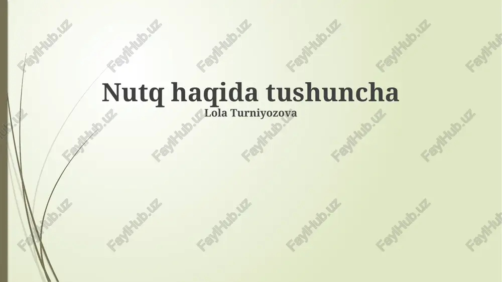 og'zaki nutqning turlari va xususiyatlari — PPTX