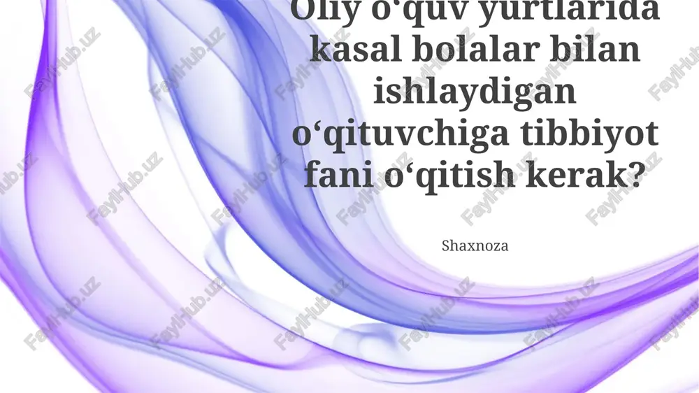 tibbiyot fani o‘qitish — PPTX