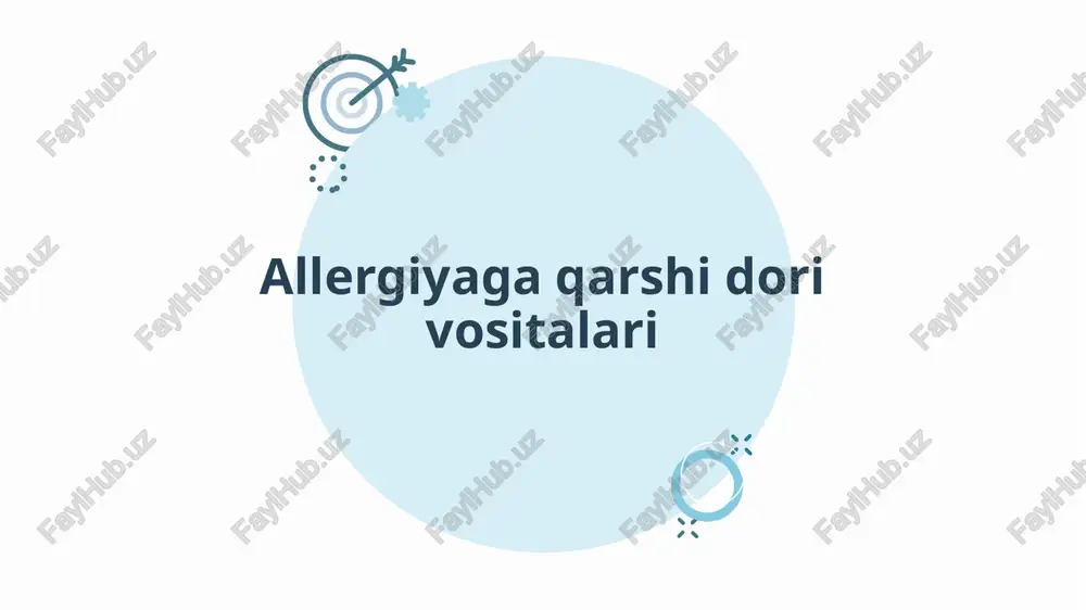allergiyaga qarshi dori vositalari — PPTX