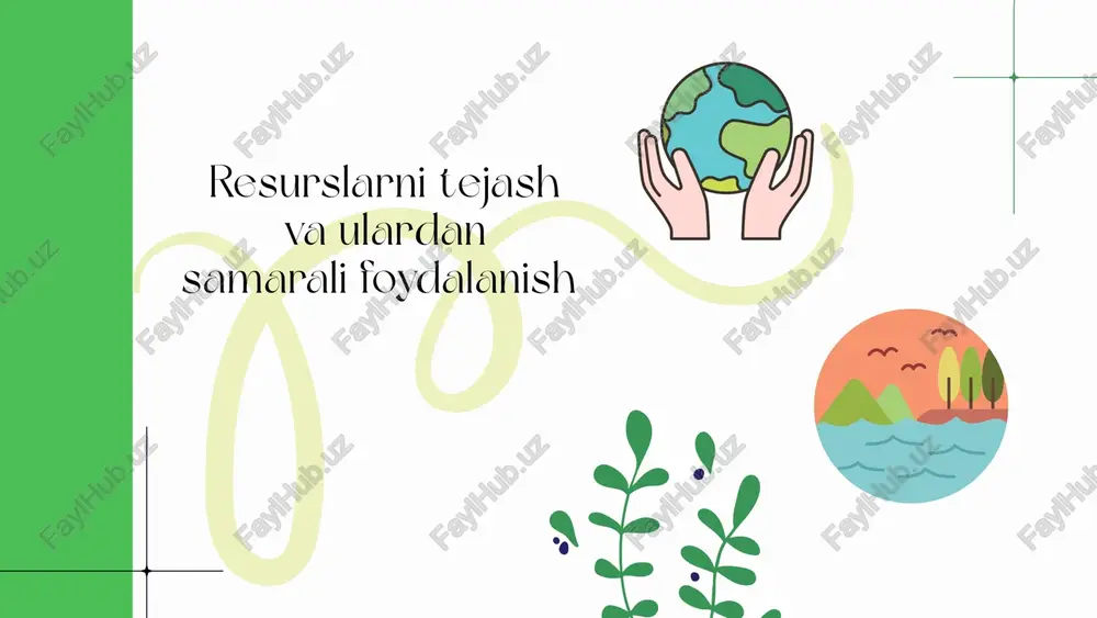 resurslarni tejash va ulardan samarali foydalanish — PDF