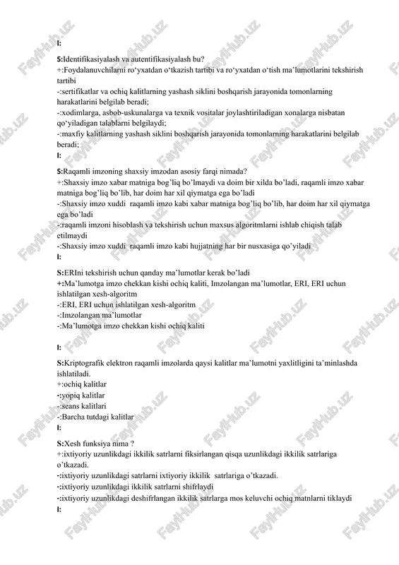 identifikasiyalash va autentifikasiyalash — DOCX