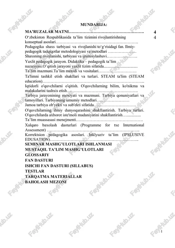 pedagogika shaxs tarbiyasi va rivojlanishi fan — DOCX