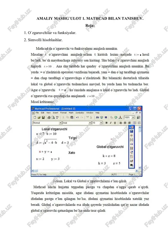 mathcad bilan tanishuv — DOCX