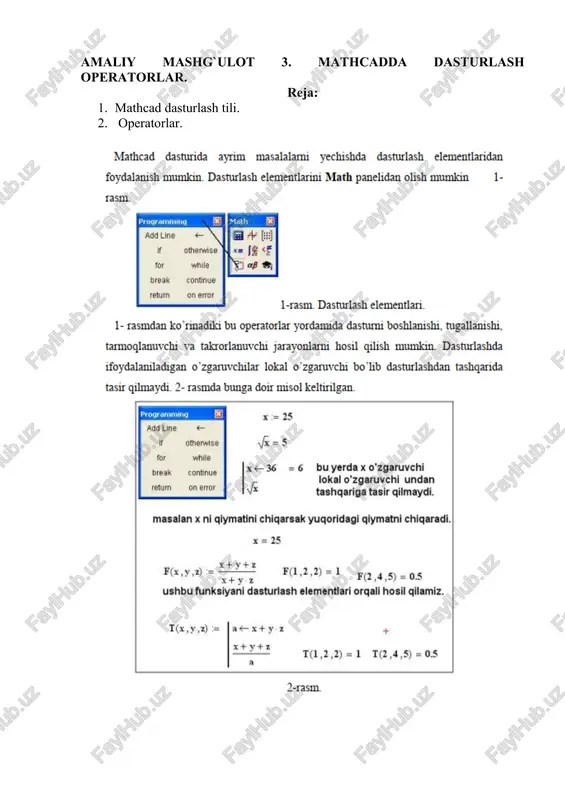 mathcad operatorlar — DOCX