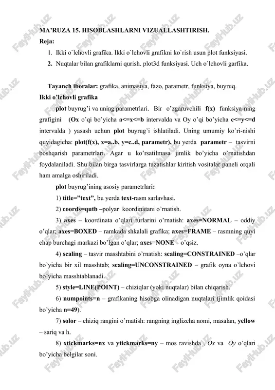 ikki o’lchovli grafika — DOCX