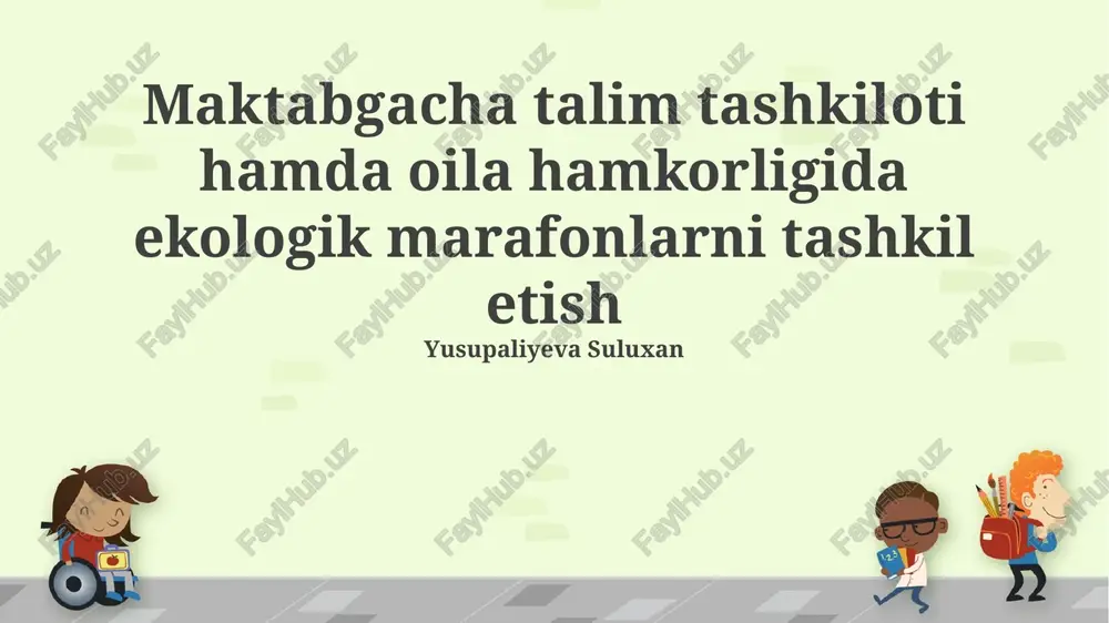 ekologik maratoni tashkil etish — PPTX