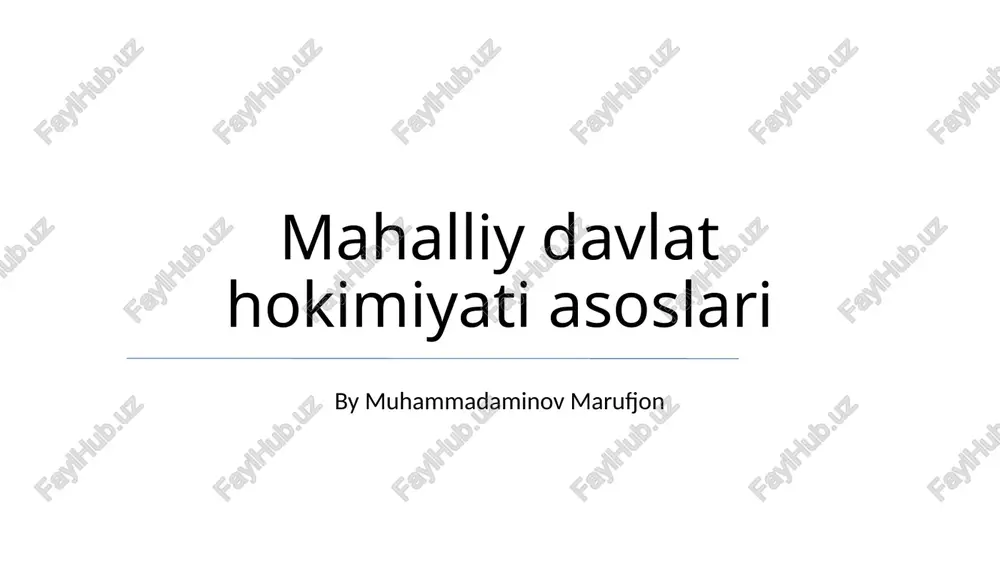 mahalliy davlat hokimiyati asoslari — PPTX
