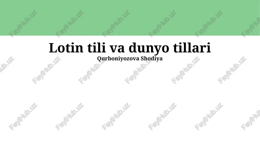 lotin tili va dunyo tillari — PPTX