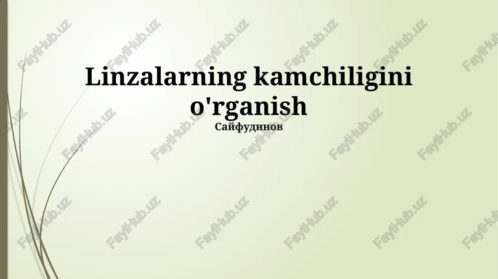 linzalarning kamchiligini o'rganish — PPTX