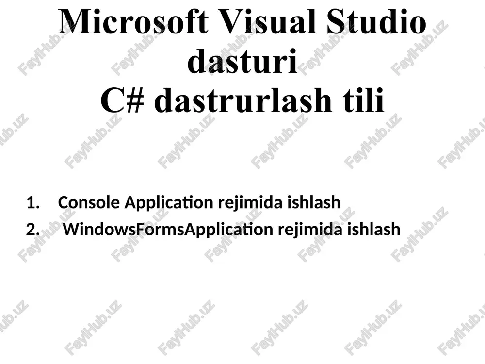 microsoft visual studio — PPT