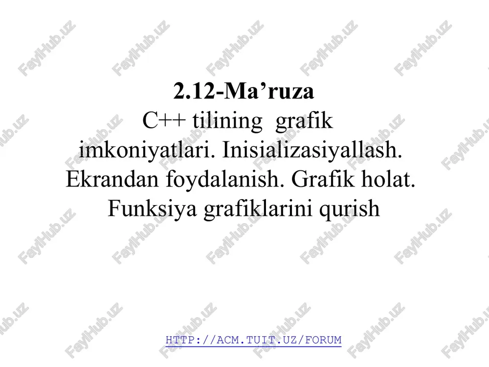 c/c++ tilining grafik imkoniyatlari — PPT