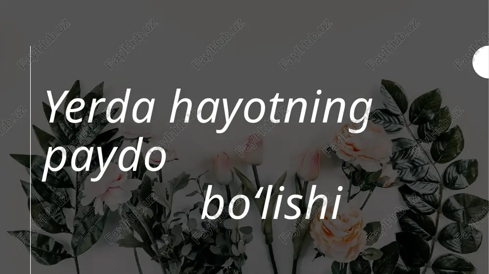 yerdahayotningpaydobo‘lishi — PPTX