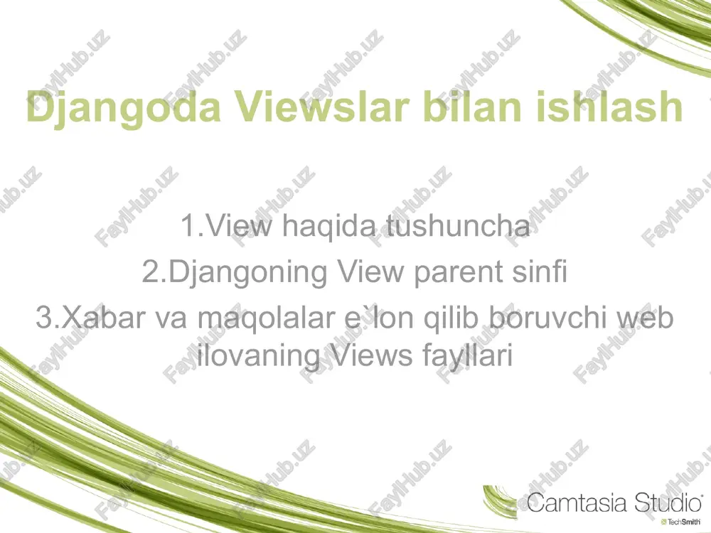 djangoda viewslar bilan ishlash — PPT