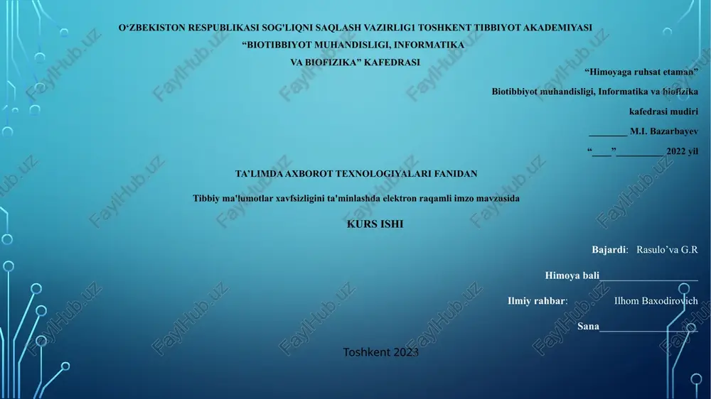 ta’limda axborot texnologiyalari fanidan — PPTX