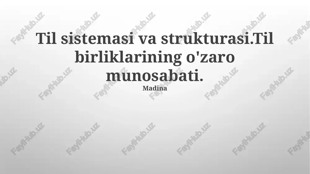 til tizimi va strukturasi — PPTX