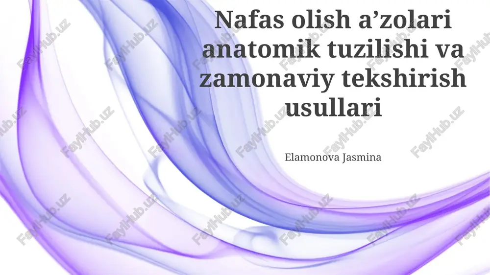 nafas olish a’zolari anatomik tuzilishi va zamonaviy tekshirish usullari — PPTX