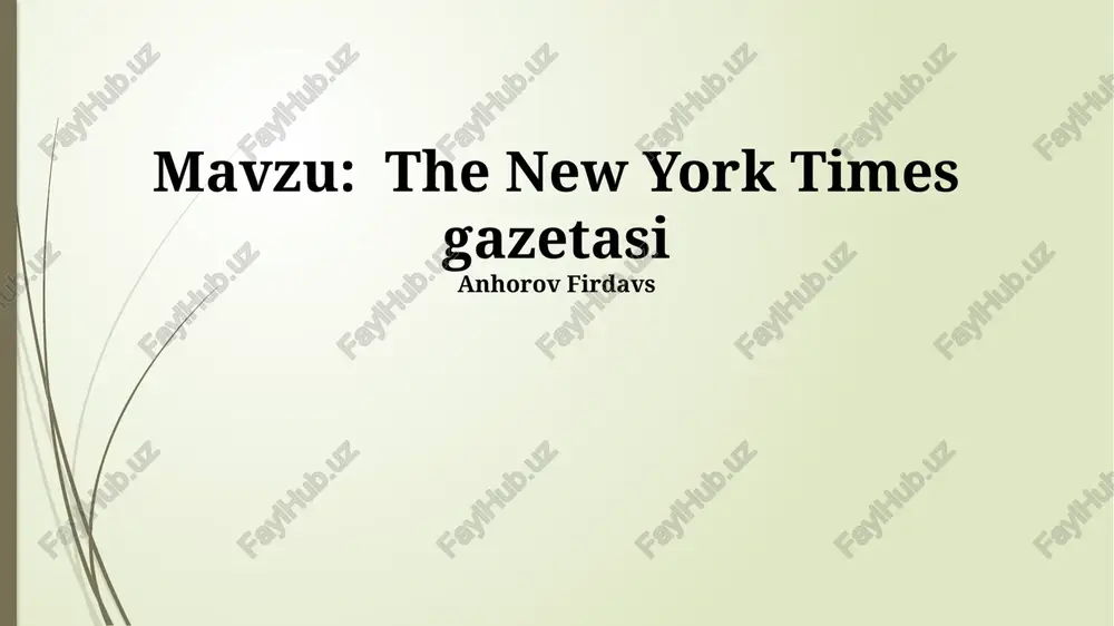 the new york times gazetasi — PPTX