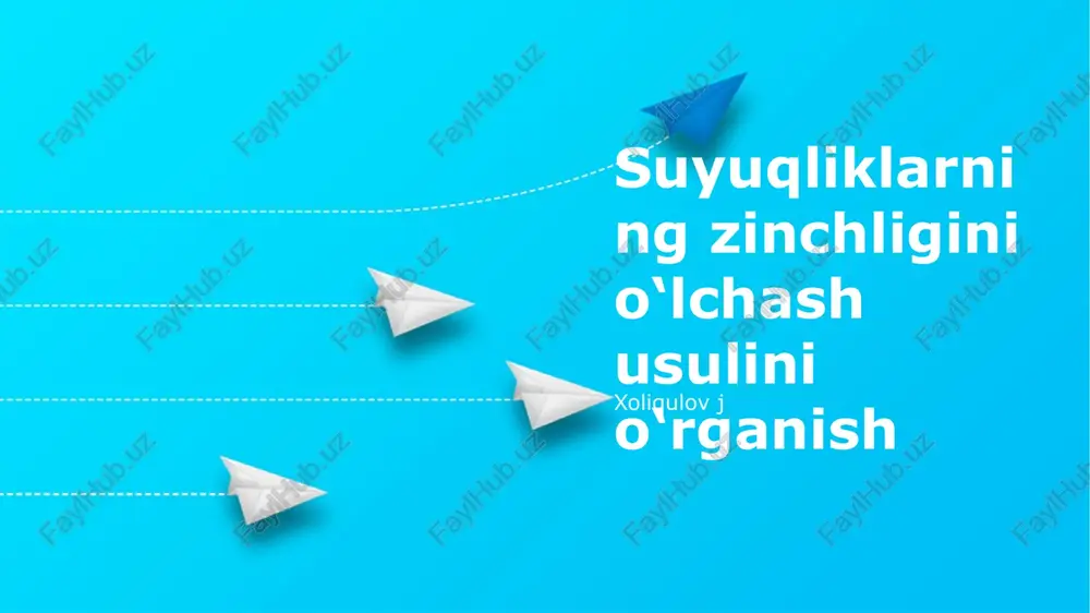 suyuqliklarning zinchligini o‘lchash usulini o‘rganish — PPTX