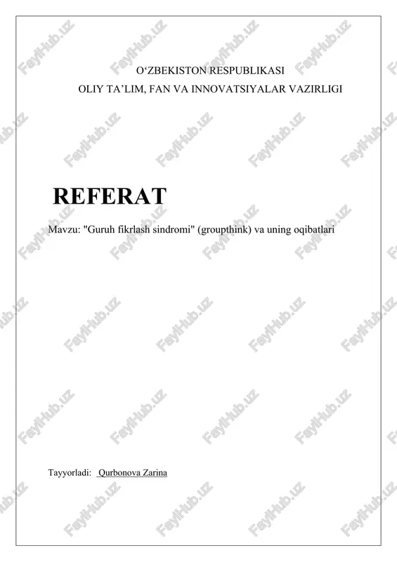 guruhiy tafakkur sindromi — DOCX