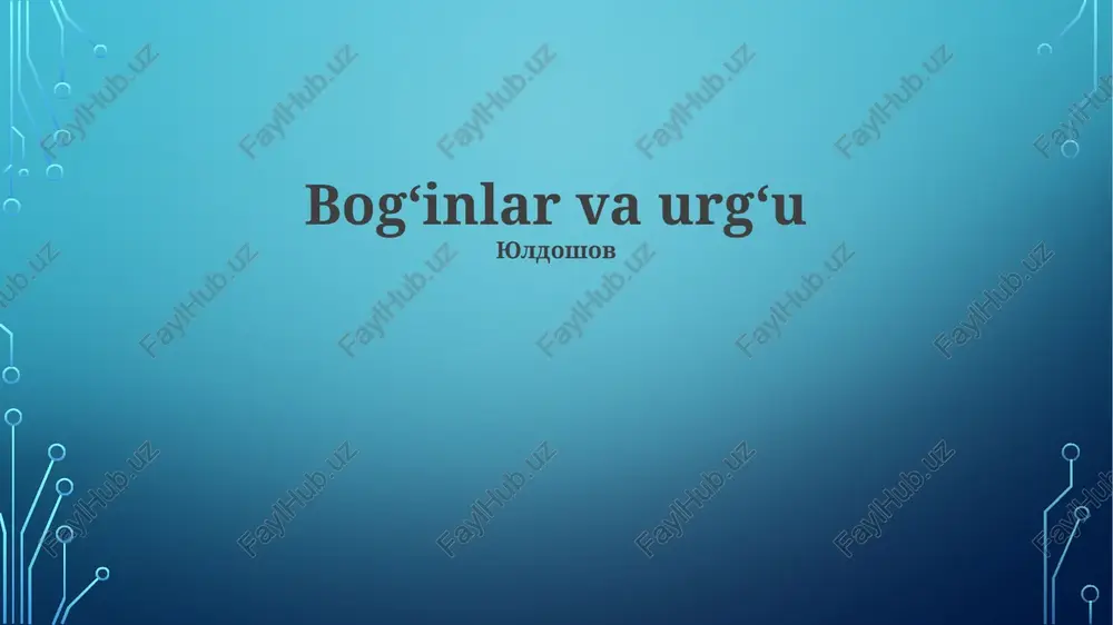 bo'g'inlar va urgʻu — PPTX