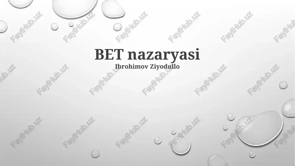bet nazaryasi — PPTX