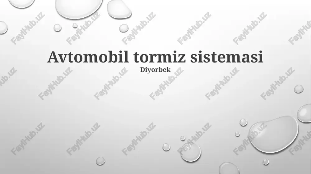 avtomobil tormiz sistemasi — PPTX