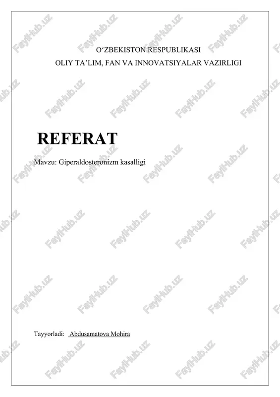 giperaldosteronizm kasalligi — DOCX
