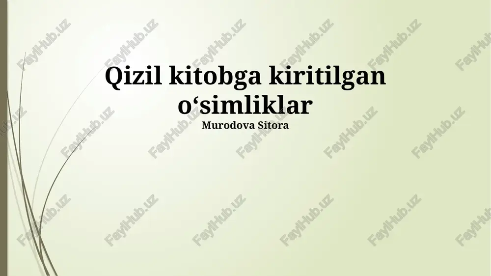 qizil kitobga kiritilgan o'simliklar — PPTX