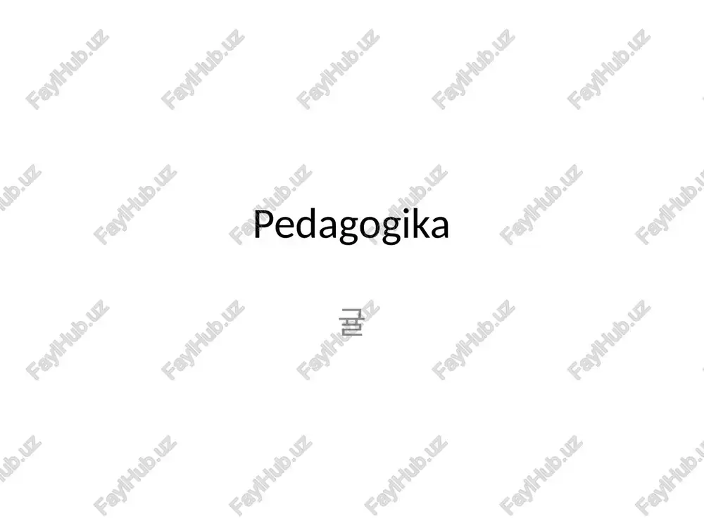 pedagogika — PPTX